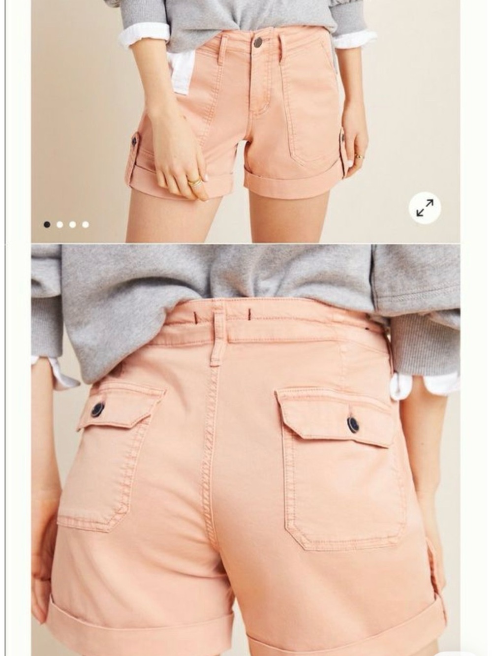 Dear John Women's Salmon Pink Utility Cotton Shorts